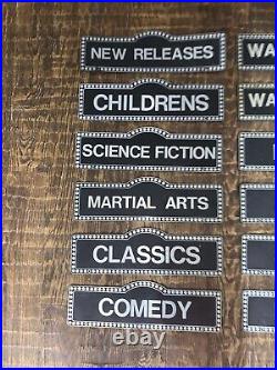 12 Vintage Original Video Store Used Genre Category Signs VHS Horror and More