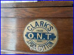 1800's Oak Store Display Cabinet Clark's Spool 4 Drawer With Slant Top Desk Opens