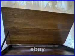 1800's Oak Store Display Cabinet Clark's Spool 4 Drawer With Slant Top Desk Opens