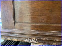 1800's Oak Store Display Cabinet Clark's Spool 4 Drawer With Slant Top Desk Opens