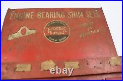 1920s-1950s Vintage Federal-mogul Engine Bearng Shim Display Cabinet & Nos Parts