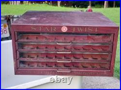 1920s Advertising Star Twist Sewing Thread Store Spool Display Cabinet 4 Drawers