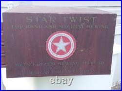 1920s Advertising Star Twist Sewing Thread Store Spool Display Cabinet 4 Drawers