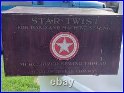 1920s Advertising Star Twist Sewing Thread Store Spool Display Cabinet 4 Drawers