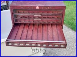 1920s Advertising Star Twist Sewing Thread Store Spool Display Cabinet 4 Drawers