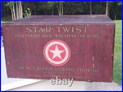1920s Advertising Star Twist Sewing Thread Store Spool Display Cabinet 4 Drawers