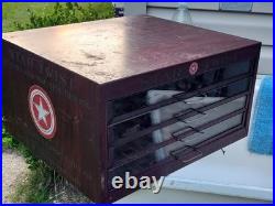 1920s Advertising Star Twist Sewing Thread Store Spool Display Cabinet 4 Drawers