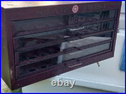 1920s Advertising Star Twist Sewing Thread Store Spool Display Cabinet 4 Drawers