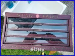 1920s Advertising Star Twist Sewing Thread Store Spool Display Cabinet 4 Drawers
