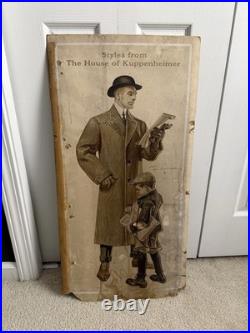 1920s Vintage Department Store Menswear Display Board, House Of Kuppenheim