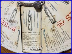 1929 BOYE Needle Co Display Case with Wooden Tubes & Contents Vintage