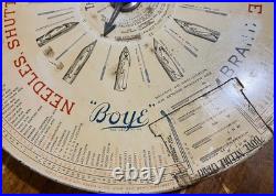 1929 BOYE Needle Co Display Case with Wooden Tubes & Contents Vintage