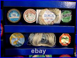 1930's Hall Line-nos-vintage Fishing Tackle Store Display Case-carton Spools 23