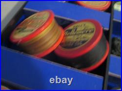1930's Hall Line-nos-vintage Fishing Tackle Store Display Case-carton Spools 23