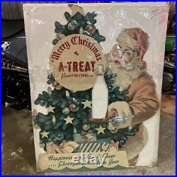 1930s A-Treat Store Display Vintage Bottle Holder Merry Christmas