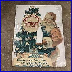 1930s A-Treat Store Display Vintage Bottle Holder Merry Christmas