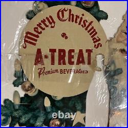 1930s A-Treat Store Display Vintage Bottle Holder Merry Christmas