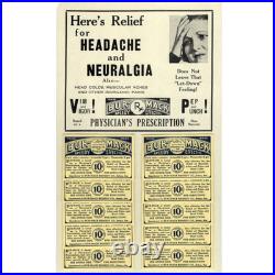 1930s Bur-Mack Remedy Store Display Sign Selma AL RX Medicine Headache Vintage