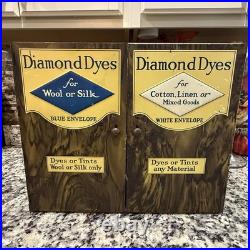 1930s Diamond Dyes Metal Country Store Counter Display Advertising Cabinet WOW
