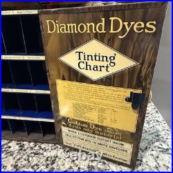 1930s Diamond Dyes Metal Country Store Counter Display Advertising Cabinet WOW