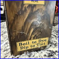 1930s Diamond Dyes Metal Country Store Counter Display Advertising Cabinet WOW