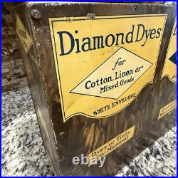 1930s Diamond Dyes Metal Country Store Counter Display Advertising Cabinet WOW