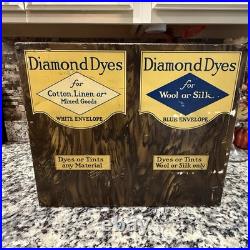1930s Diamond Dyes Metal Country Store Counter Display Advertising Cabinet WOW