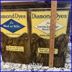 1930s Diamond Dyes Metal Country Store Counter Display Advertising Cabinet WOW