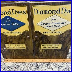 1930s Diamond Dyes Metal Country Store Counter Display Advertising Cabinet WOW