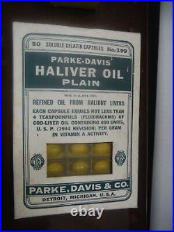 1935 Parke-davis & Co Vitamin Advertising Counter Display Case Metal/curved Glas