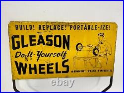1940's Vintage Gleason Do-it-yourself Hardware Store Metal Display Rack Sign