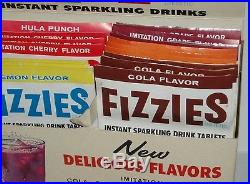 1950's FIZZIES Store Display with 25 packs vintage soda fountain kids food