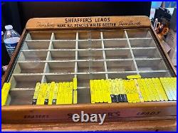 1950's Vintage Sheaffer's Lead Eraser Wood Store Counter Display Cabinet & Lead