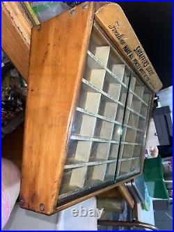 1950's Vintage Sheaffer's Lead Eraser Wood Store Counter Display Cabinet & Lead