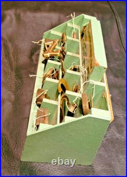 1950s / 60s VINTAGE NU ART BRASS HOUSE NUMBERS/ LETTERS WOODEN DISPLAY OVER 130