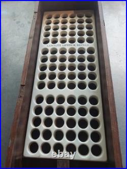 1950s Early 60s Vintage Revlon Lipstick Store Display Counter Wood Lanolite