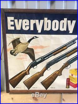 1952 Winchester Dealer Store Advertising Poster Sign Paper Vintage Ad Cool Piece