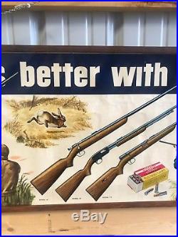 1952 Winchester Dealer Store Advertising Poster Sign Paper Vintage Ad Cool Piece