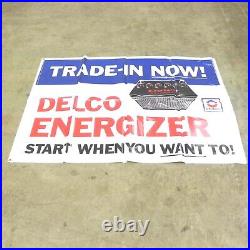 1960's GM DELCO BATTERY SIGN BANNER DISPLAY KIT UNHUNG NOS OPEN BOX VINTAGE KIT