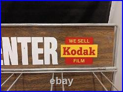 1960s/1970s Vintage KODAK FILM Retail Store Display Rack, PHOTO CENTER sign