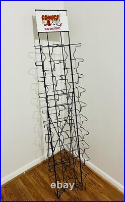 1960s Vintage Metal Comic Book Store Rotating Display Rack