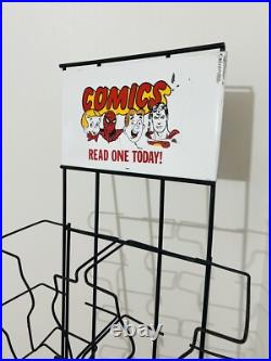 1960s Vintage Metal Comic Book Store Rotating Display Rack
