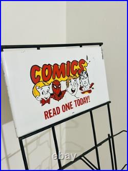 1960s Vintage Metal Comic Book Store Rotating Display Rack