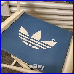 1980's Adidas Trefoil Promotional Store Display Directors Chair VTG Blue White