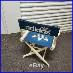 1980's Adidas Trefoil Promotional Store Display Directors Chair VTG Blue White