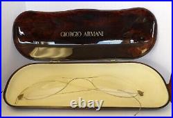 1980s Giorgio Armani Retail Advertising Glasses Case and Wire Rim Glasses Prop