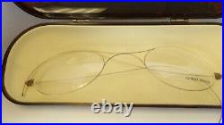 1980s Giorgio Armani Retail Advertising Glasses Case and Wire Rim Glasses Prop