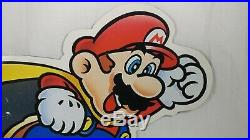 1983-2002 VTG Mario Nintendo Super Mario World Retail Store Display Sign Plastic