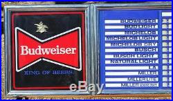 1988 Budweiser Lighted Store Sign Vintage Beer Price Display Sign 52x17 Mancave