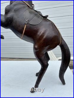 1990s Vintage Rearing Leather Horse Store Display